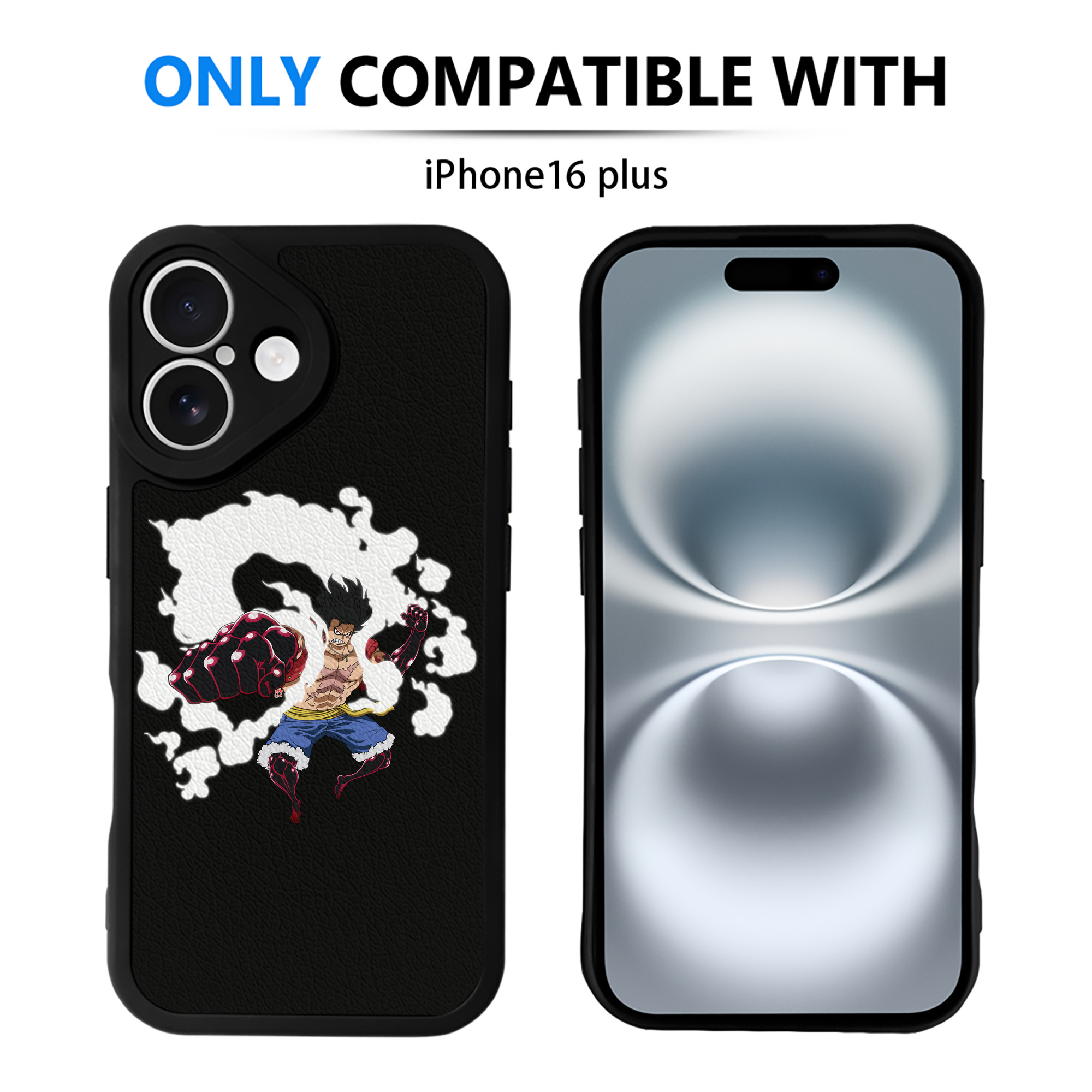（画像用） ワンピース モンキー・D・ルフィ ONE PIECE Monkey D. Luffy 【iPhone 16シリーズ対応】シリコンスマホケース（レザー調） 材質：シリコン